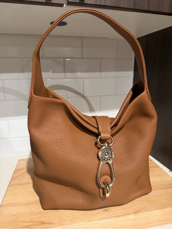 Dooney & Bourke Handbags - Dooney & Bourke Brown Hobo Pebble Grain Small Logo Lock Sac Bag